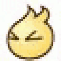 a cartoon drawing of a yellow object with a flame on it .