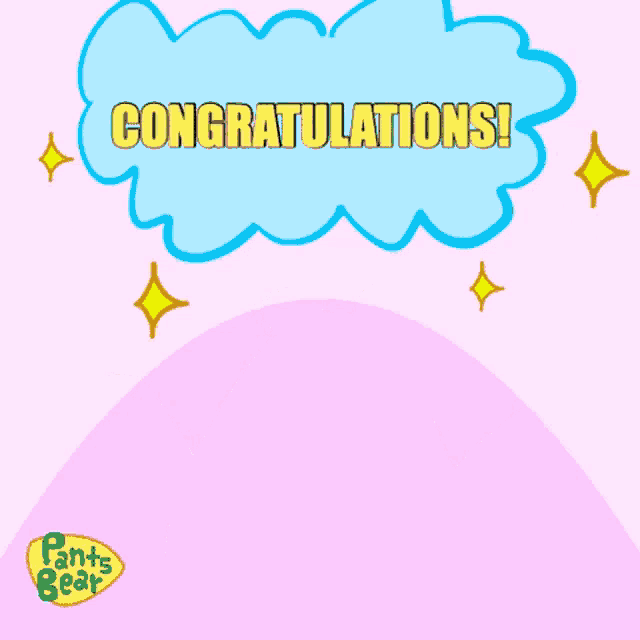 a cartoon of a bear says congratulations