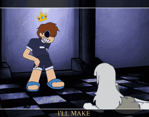 a cartoon of a boy with a crown on his head and the words " i 'll make " below him