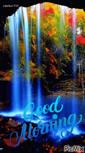 Good Morning Waterfall GIF - Good Morning Waterfall Tree GIFs
