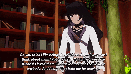 a cartoon of a girl talking about being alone