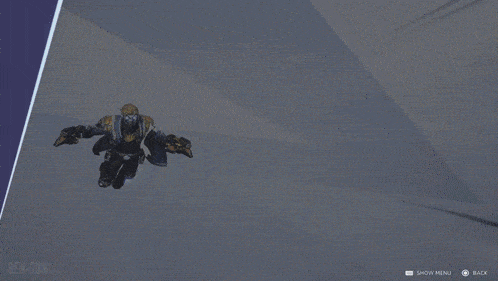 a screenshot of a video game with the show menu button