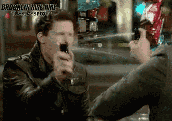 a brooklyn nine-nine advertisement with two men