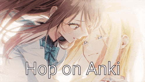 a poster for hop on anki shows two girls