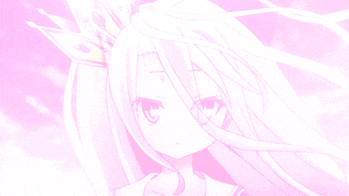 a close up of a girl with white hair and a crown on her head