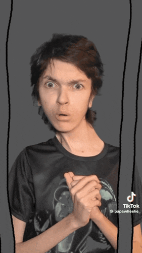 a drawing of a man with a surprised look on his face has tiktok written on the bottom right