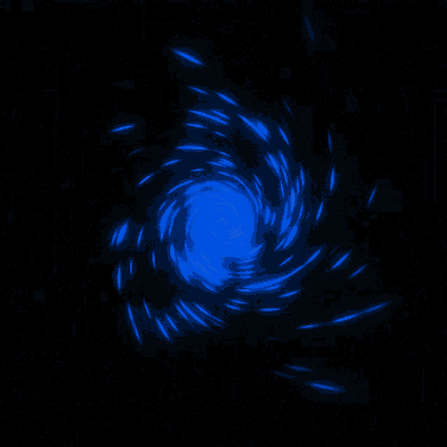 a dark background with a blue swirl of light