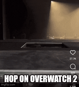 a screenshot of a video that says hop on overwatch 2 on it