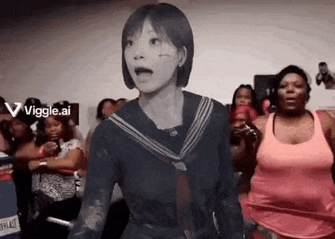 a woman in a sailor suit is standing in front of a crowd of people .