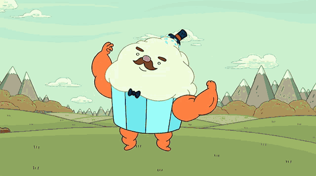 a cartoon character with a mustache and top hat