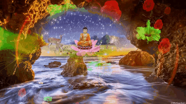 Lord Buddha Cave GIF - Lord Buddha Cave Sparkles GIFs