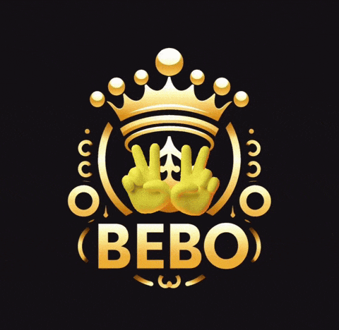 a logo for a company called bebo with a crown and hands