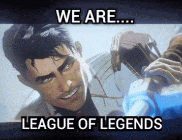 a picture of a man with the words we are league of legends below him