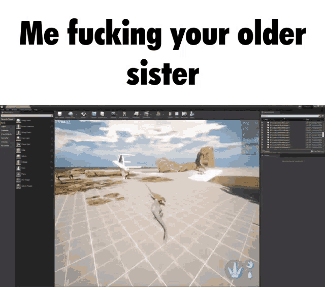 a screen shot of a video game with the words me fucking your older sister