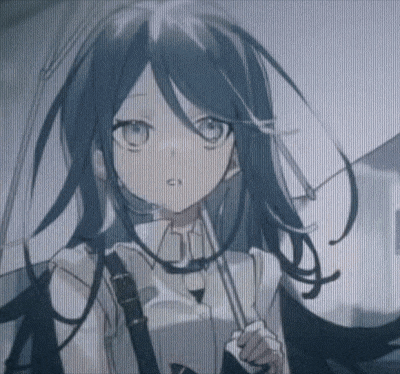 a girl with long hair is holding an umbrella