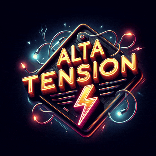 a neon sign that says alta tension on it