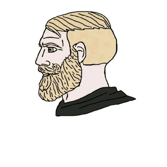a cartoon of a man with a beard and the words he tweeted green