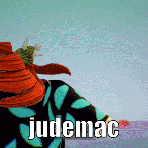 a computer generated image of a person with the name judemac on it