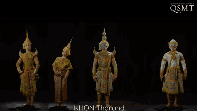 a poster for khon thailand shows a group of dancers