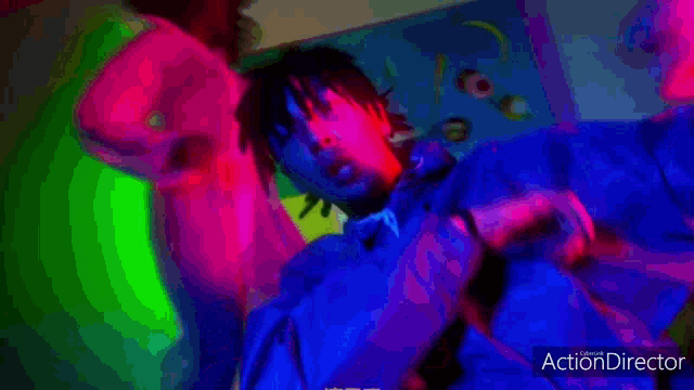 a colorful background with the words action director at the top