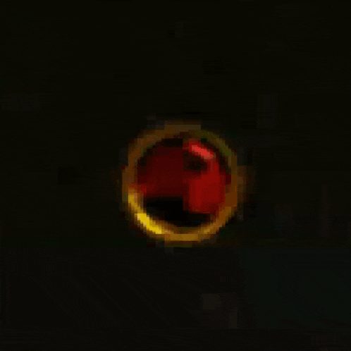 a hand is holding a magnifying glass with a green object inside of it .