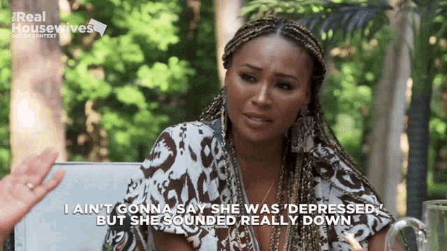 a woman is talking about being depressed on a real housewives episode