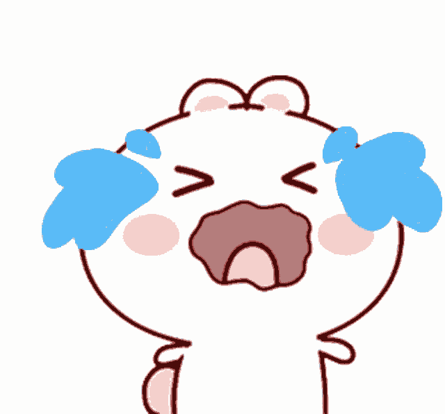 a cartoon character is crying with tears coming out of its eyes