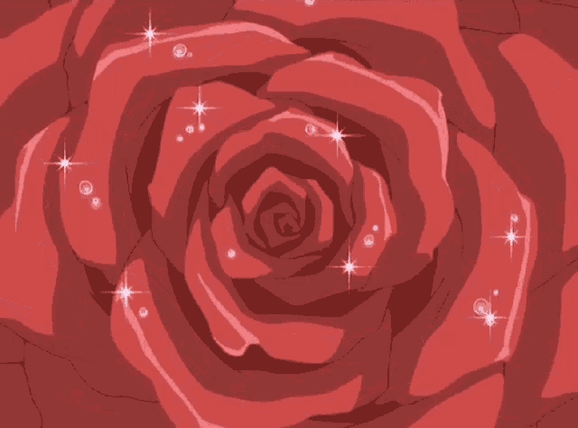 a bunch of red objects are moving in a spiral