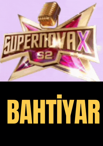 a logo for supernova x s2 with a microphone