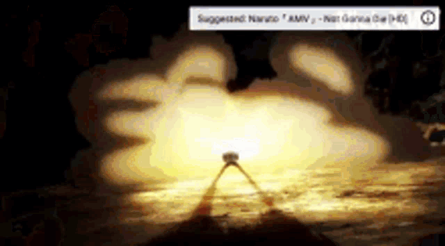 a cartoon of a person standing in front of a large explosion with the words suggested naruto amv written on the bottom