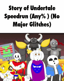 a group of undertale characters are standing next to each other in a cartoon .