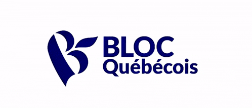 a blue logo for bloc quebecois with a heart