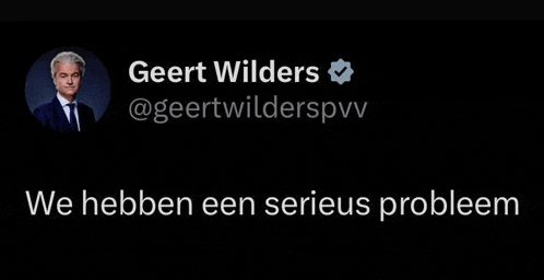 a tweet from geert wilders with a picture of him
