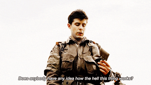 a man in a military uniform asks " does anybody have any idea how the hell this thing works ? "