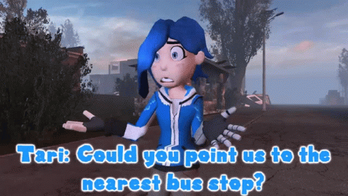 Smg4 Tari GIF - Smg4 Tari Could You Point Us To The Nearest Bus Stop GIFs
