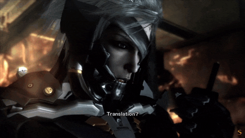 a video game character says " translation " at the bottom of his screen