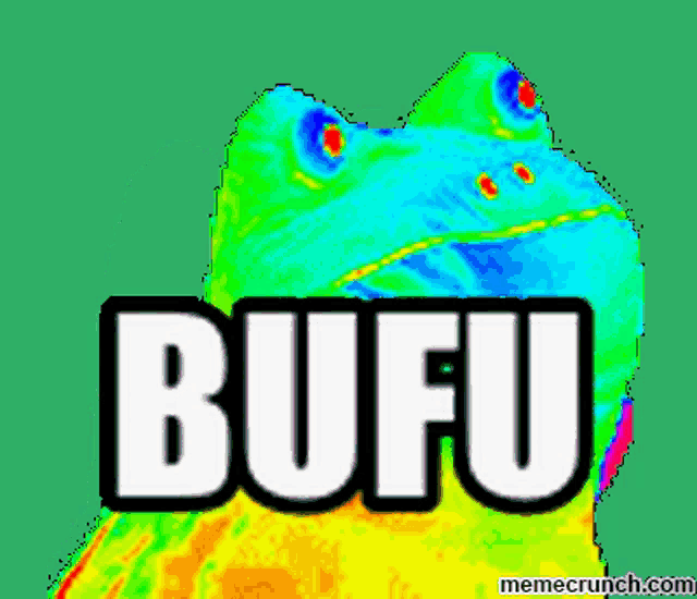 a picture of a frog with the word fufu above it