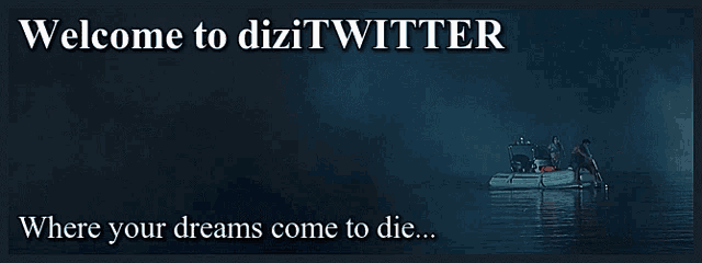 a welcome to dizi twitter banner with a boat in the water
