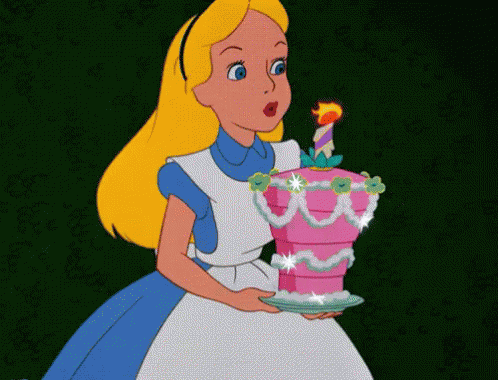 Alice In Wonderland Birthday GIF - Alice In Wonderland Birthday Candles GIFs