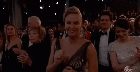 Dancing GIF - Oscars2017 Charlize Theron Clap GIFs