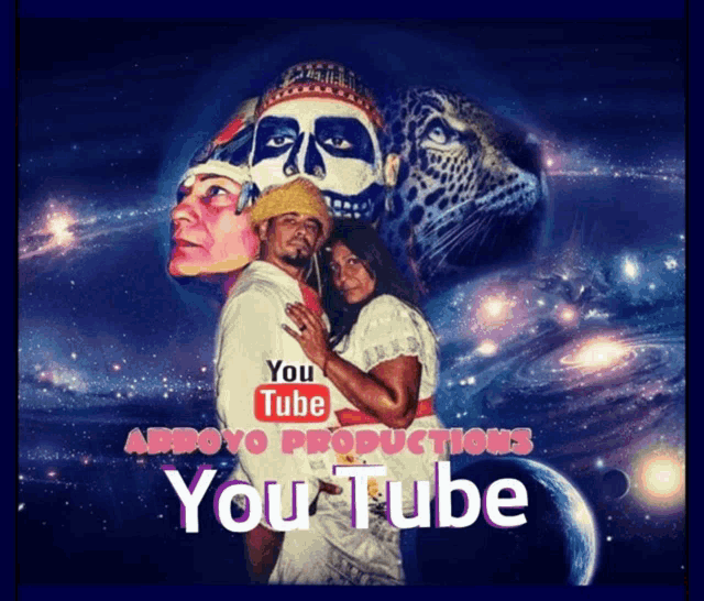a couple standing next to each other with a youtube logo on the bottom