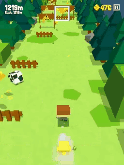 a video game with a time of 12:19 and a score of 476
