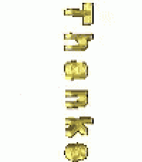 a row of gold letters spelling out the word thank you .
