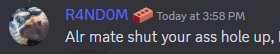 a screenshot of a discord conversation between random and air mate