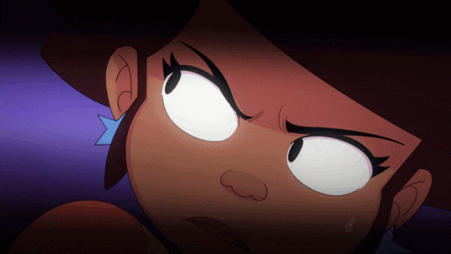 a close up of a cartoon character 's face with an angry expression