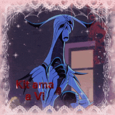 a picture of a monster with the words kitama a vi written in red