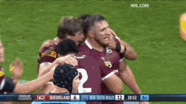 a rugby game between queensland and new south wales is being played