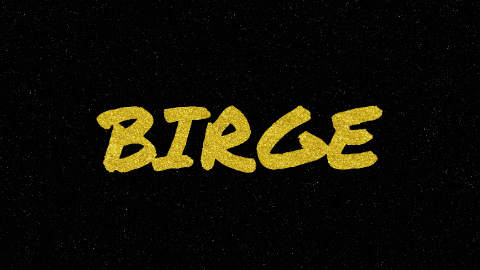 a black background with the word birge in blue and yellow