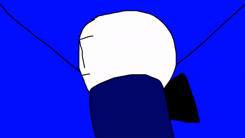 a cartoon drawing of a person with the letter l on their face