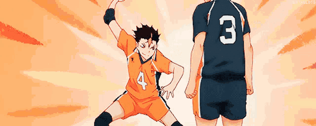 a volleyball player with the number 3 on the back of his shirt